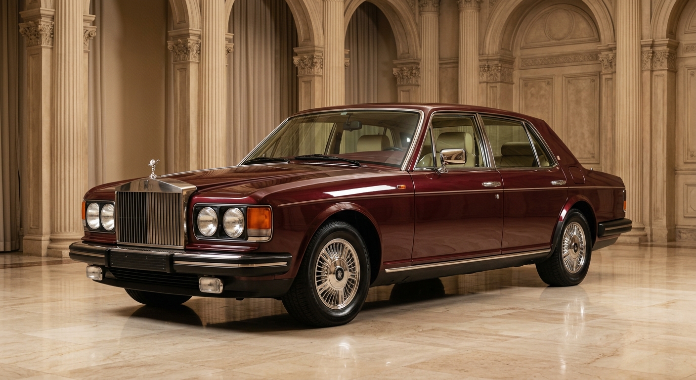 1997 Rolls-Royce Silver Spur IV luxury sedan in elegant studio setting with warm lighting