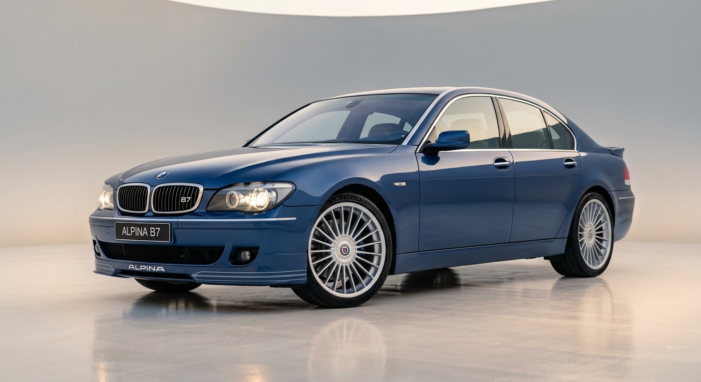 2007 Alpina B7 luxury sedan in elegant studio lighting with soft shadows
