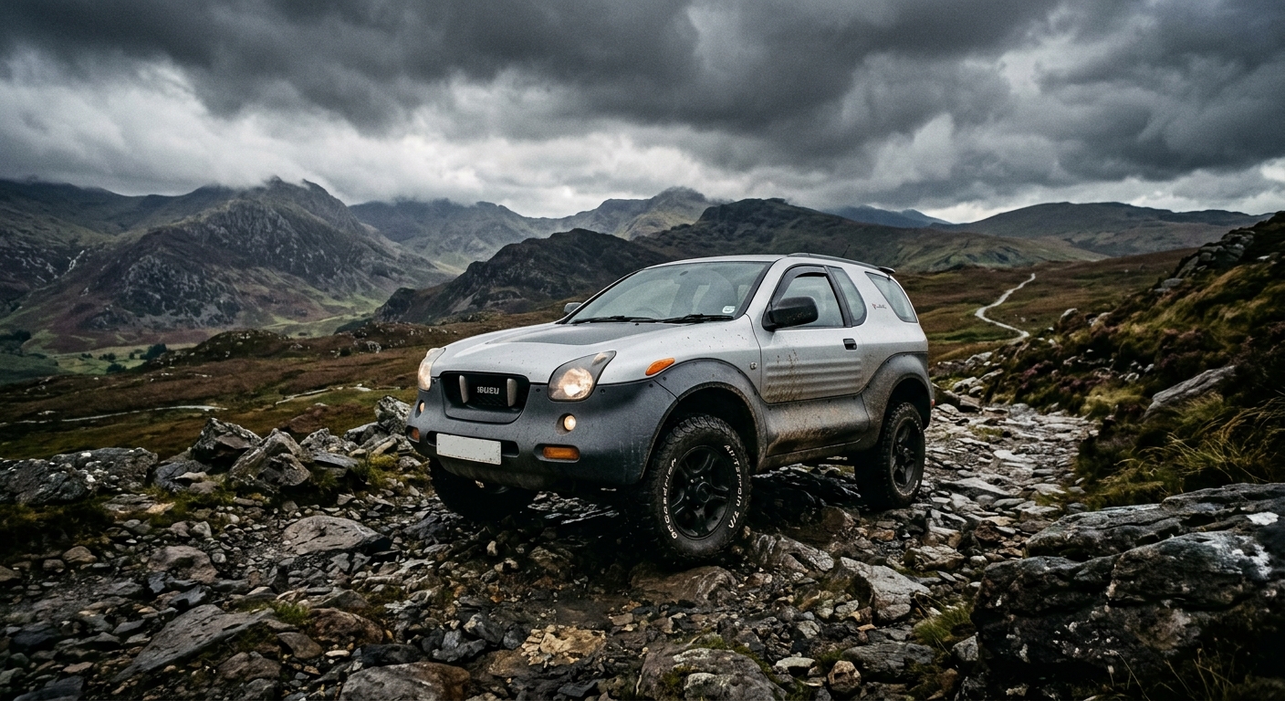 2007 Isuzu VehiCROSS in dramatic outdoor setting showcasing its unique angular bodywork and distinctive design