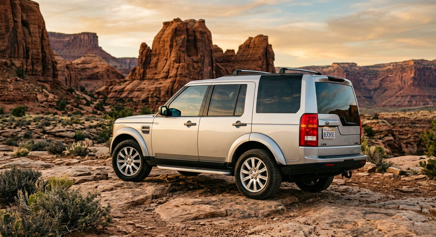 2008 Land Rover LR3 HSE luxury SUV positioned on rocky terrain with dramatic mountain landscape background