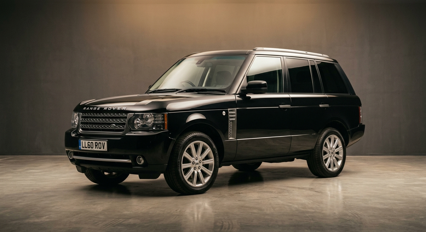 2010 Range Rover HSE luxury SUV in elegant studio setting with soft warm lighting