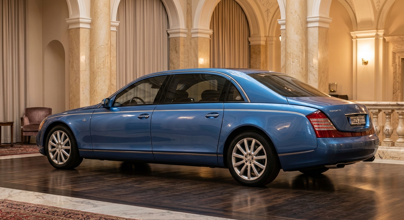 2011 Maybach 62 S luxury sedan in elegant studio setting with warm lighting