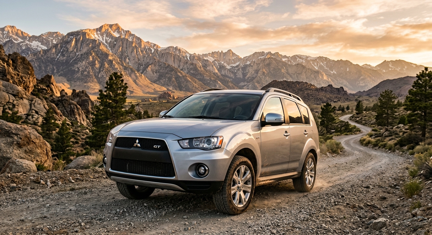 2011 Mitsubishi Outlander GT performance SUV in dramatic outdoor landscape setting