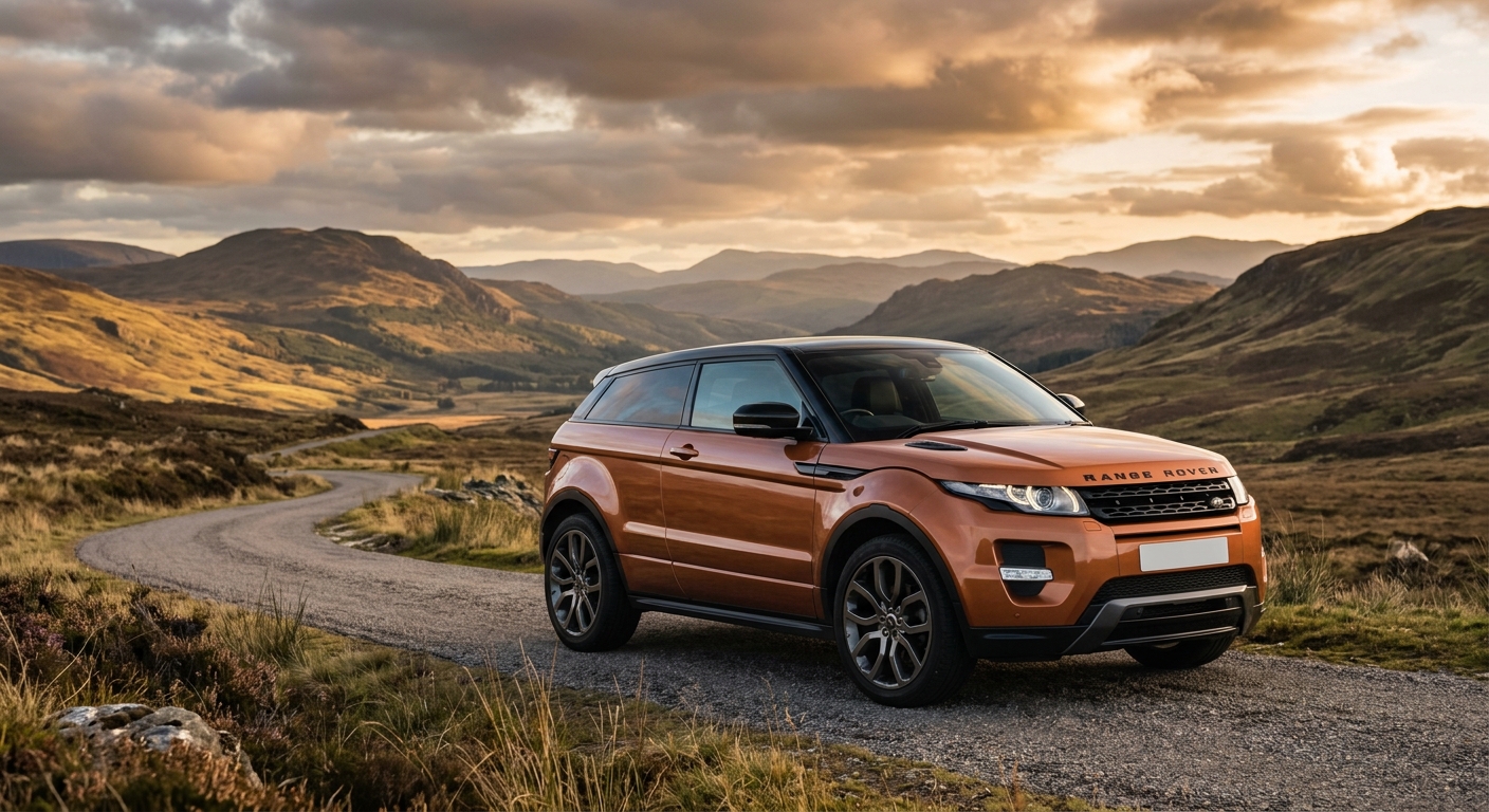 2011 Range Rover Evoque luxury crossover SUV in dramatic outdoor setting