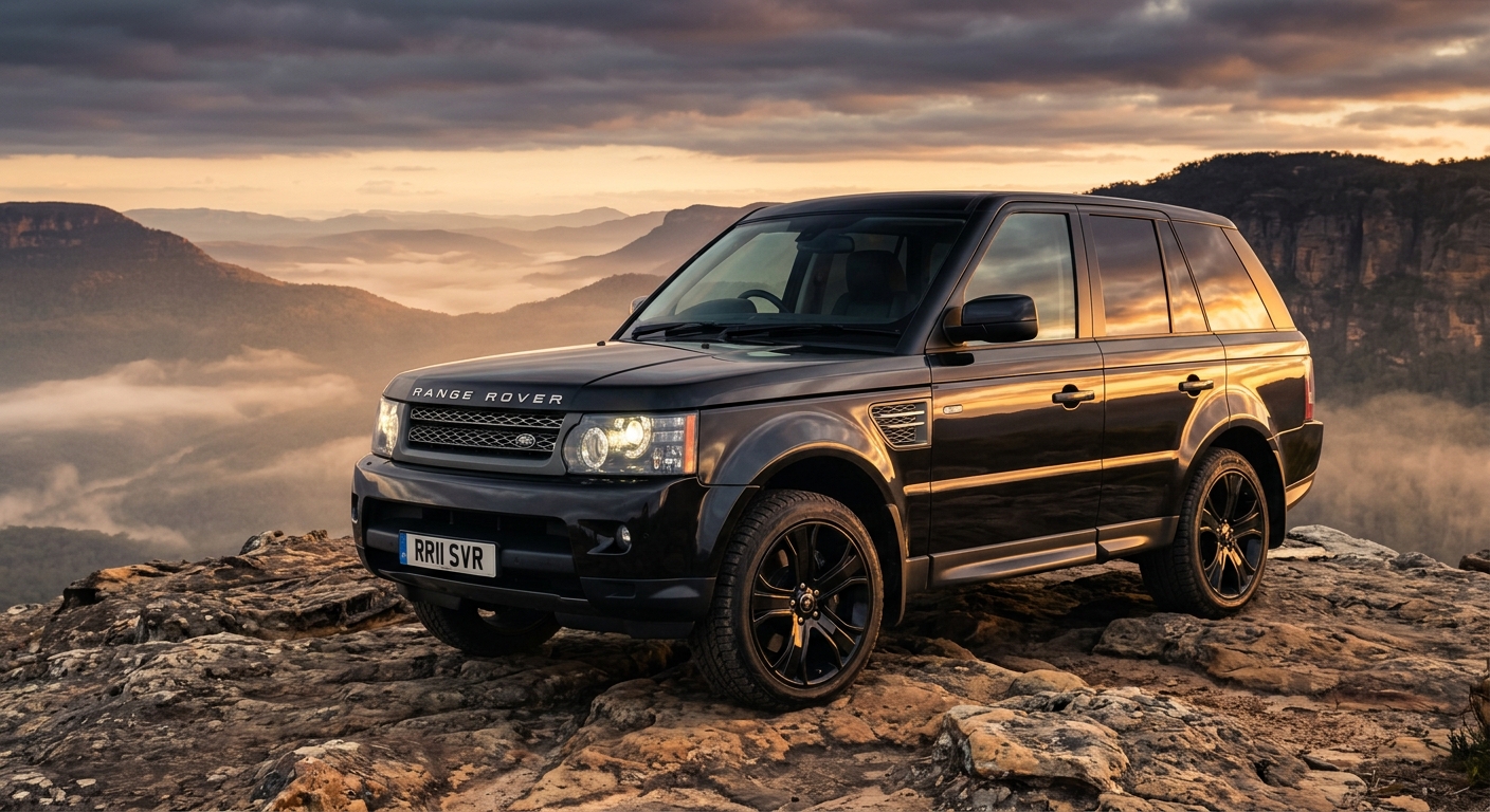2011 Range Rover Sport Supercharged luxury SUV photographed in dramatic outdoor landscape setting