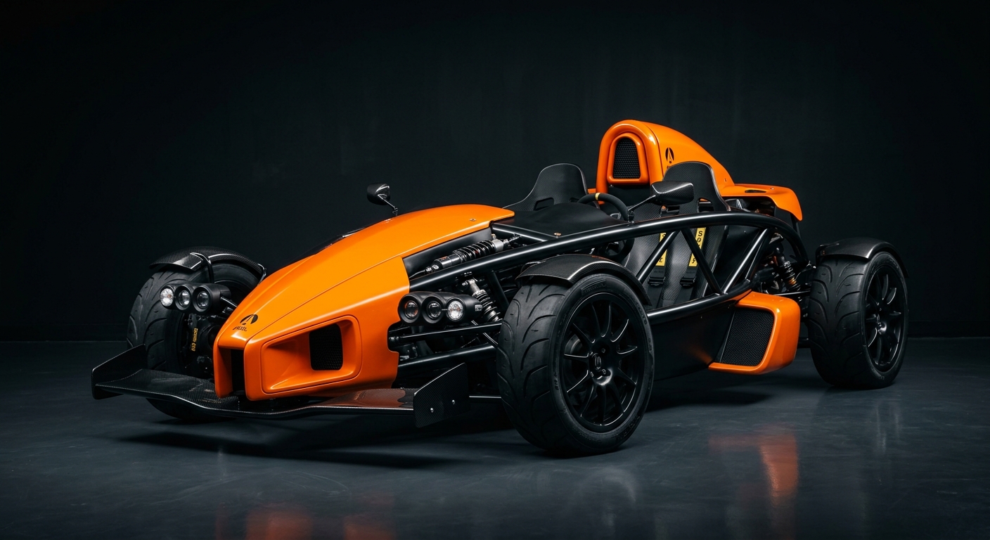 2013 Ariel Atom 3.5R supercharged track car in dramatic studio lighting