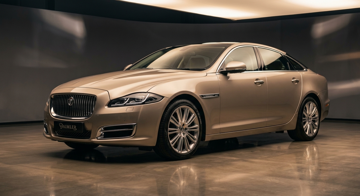 2013 Daimler XJ luxury sedan in elegant studio setting with warm lighting
