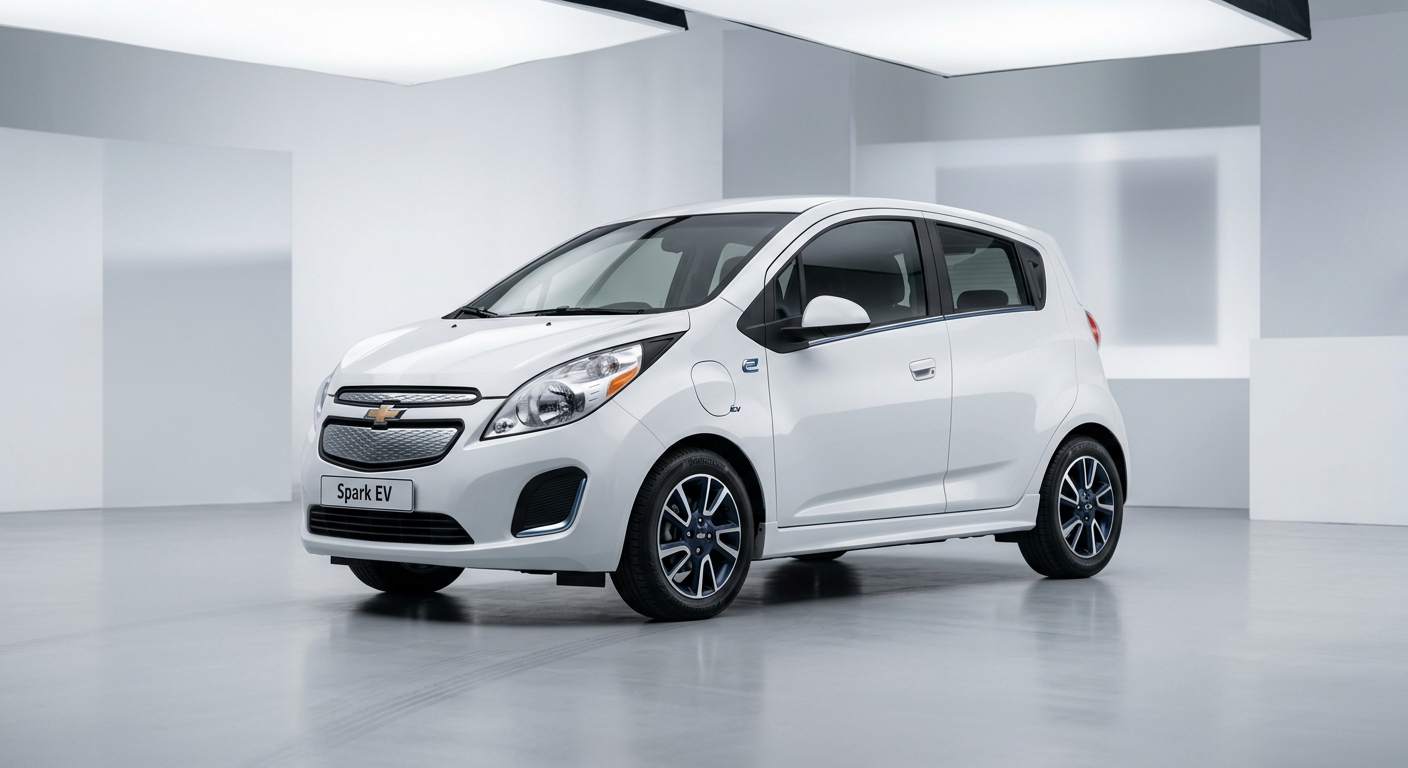 2015 Chevrolet Spark EV electric city car in clean minimal studio lighting