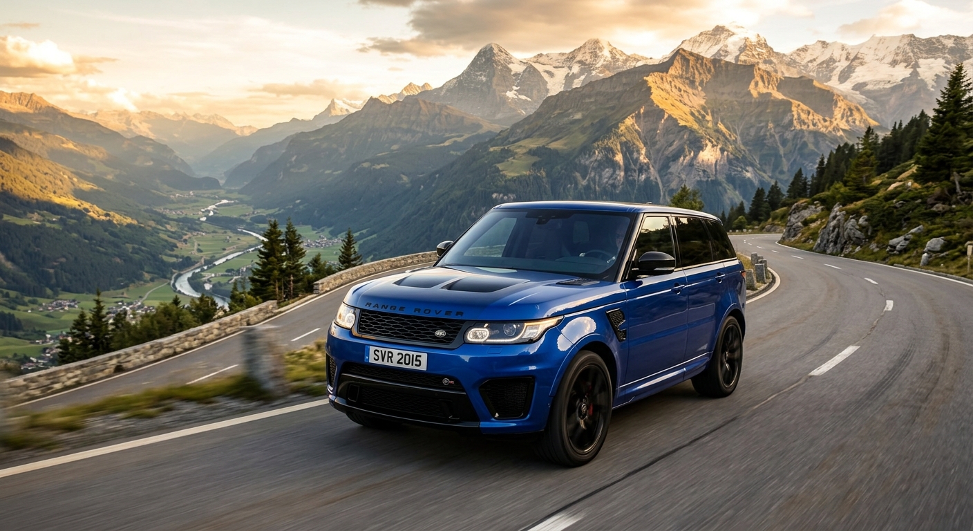 2015 Range Rover Sport SVR performance luxury SUV in dramatic outdoor setting