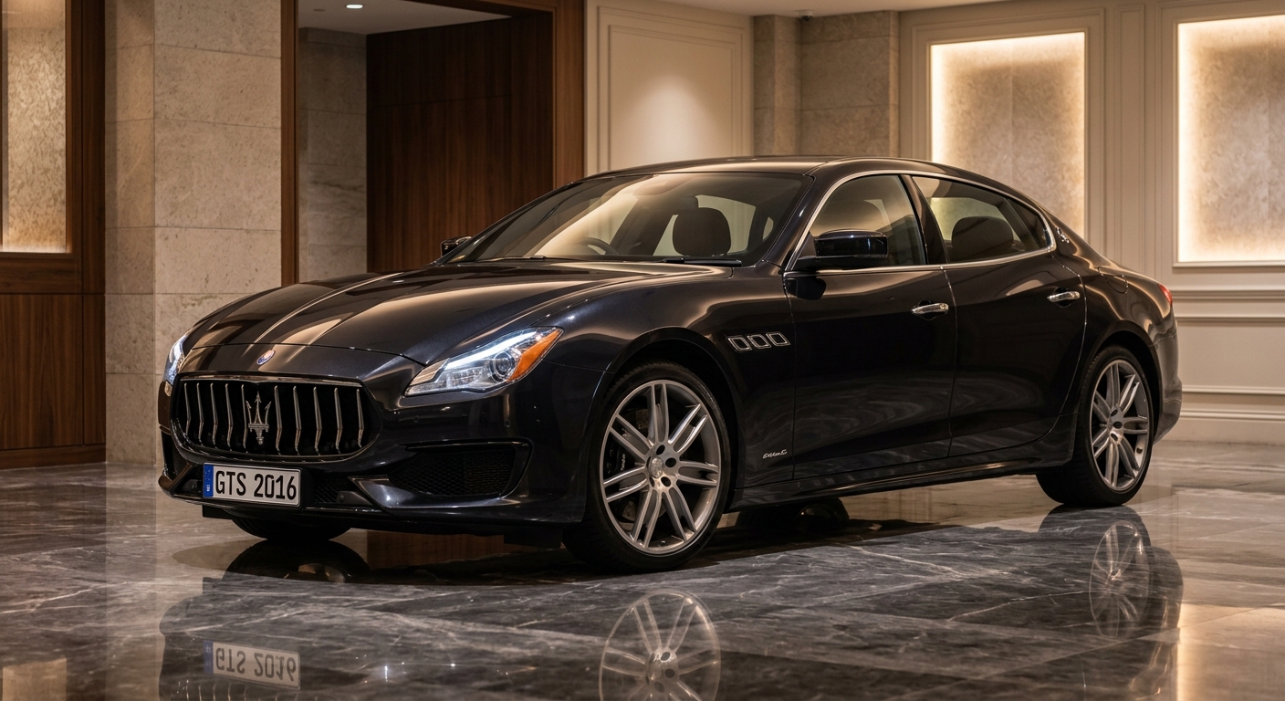 2016 Maserati Quattroporte GTS luxury sedan in elegant studio lighting