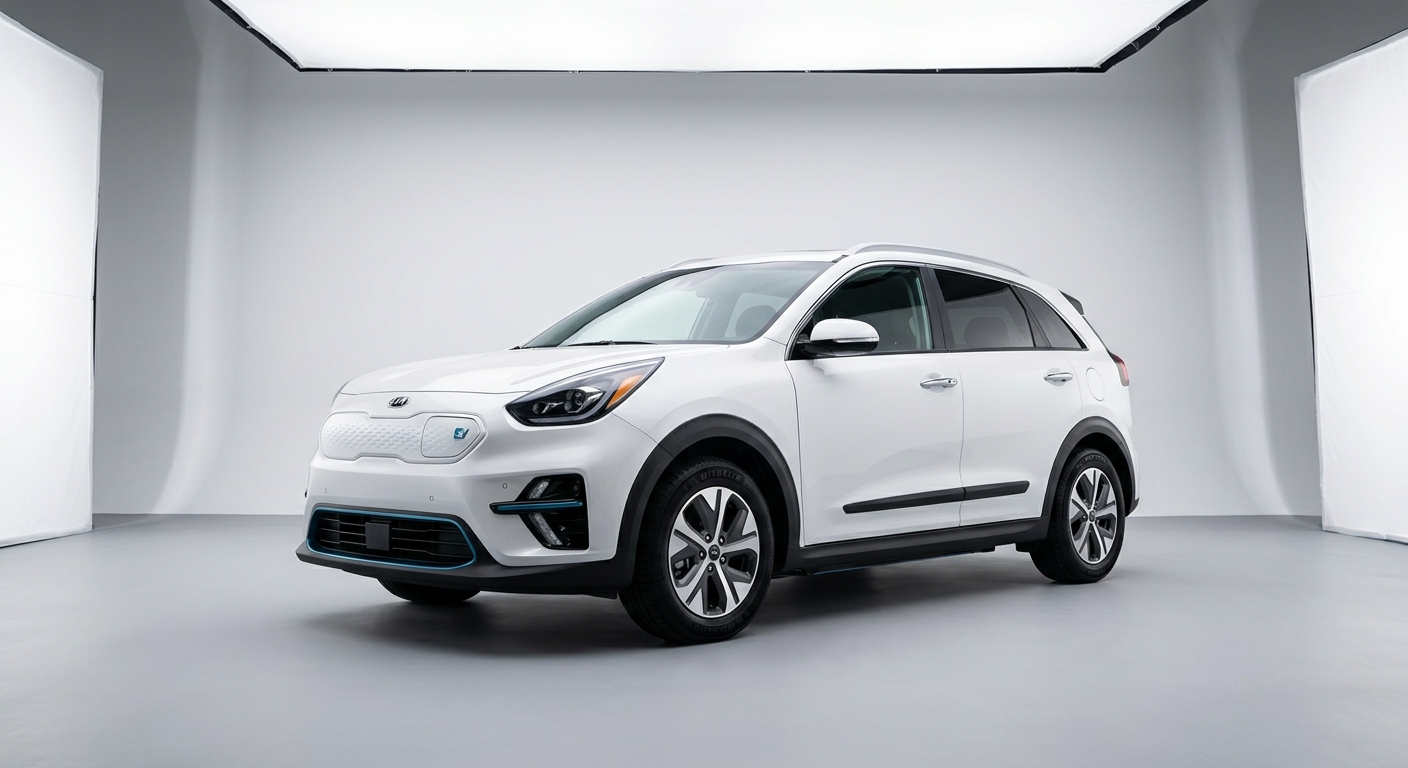 2019 Kia Niro EV electric crossover in modern studio with clean lighting