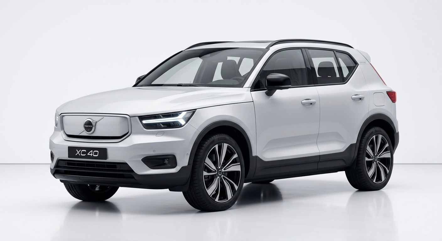 2021 Volvo XC40 Recharge electric SUV in clean minimal studio with white background