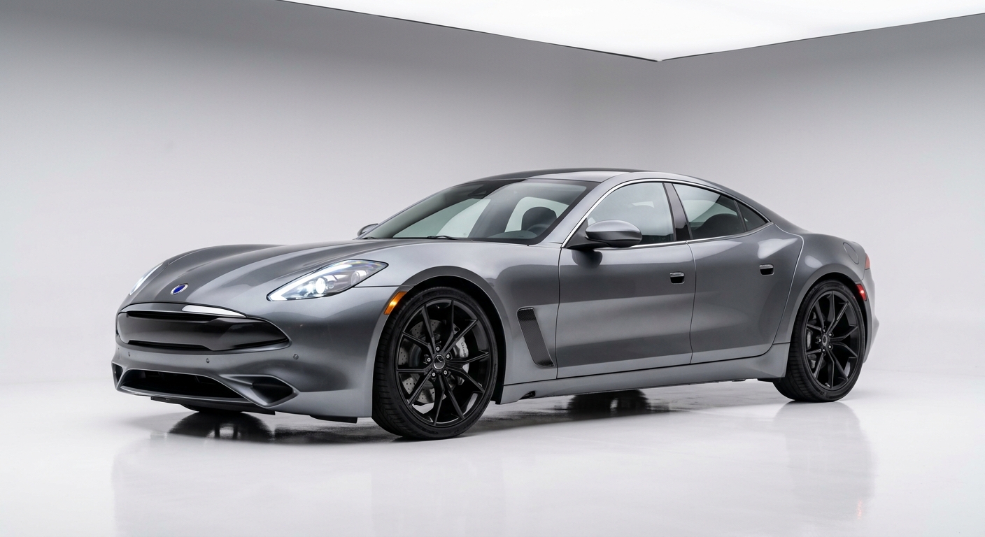 2022 Karma GS-6 electric luxury sedan in pristine white studio setting