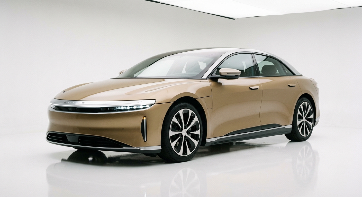 2022 Lucid Air Dream Edition luxury electric sedan in pristine studio setting