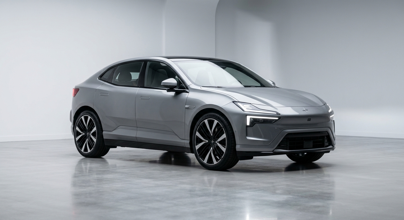 2023 Polestar 4 electric SUV coupe in clean minimal studio setting
