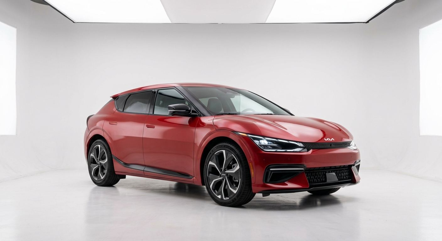 2024 Kia EV6 GT electric performance crossover in clean minimal studio setting with white background