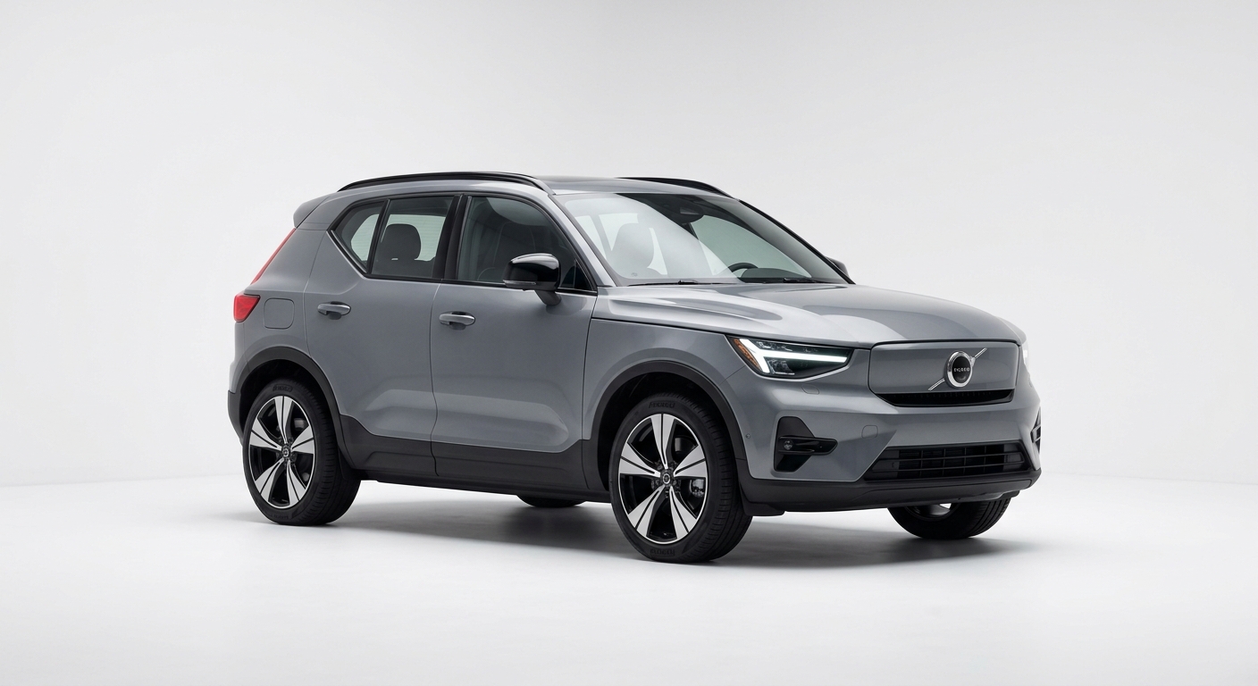 2024 Volvo XC40 Recharge Twin Motor electric crossover in clean modern studio setting